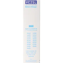 XTAR VC2SL Schnell-Ladegerät für Li-ion 3,6V bis 3,7V und NiMH 1,2V Akku, ohne Netzteil