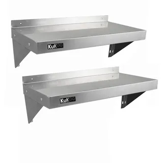 KuKoo Gastronomie Edelstahl Wandregal Küchenregal Edelstahlregal mit Gratis 2 x Mikrofasertuch 900mm x 300mm
