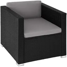 Tectake tectake® Rattansessel - widerstandsfähig, inklusive Sitz- und Rückenpolster, 70 x 69 x 65cm