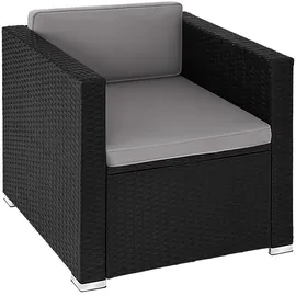 Tectake tectake® Rattansessel - widerstandsfähig, inklusive Sitz- und Rückenpolster, 70 x 69 x 65cm