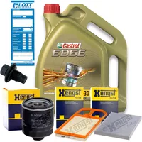 5L Castrol Edge LL 5W-30 Motoröl + Ölfilter + Luftfilter + Innenraumfilter