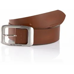 Ledergürtel TOM TAILOR "TTAMY", Damen, Gr. 80, braun (cognac, braun), Rindsleder, casual,klassisch,modisch,sportlich, Gürtel, 4 cm breiter Damengürtel, modisch vielseitig