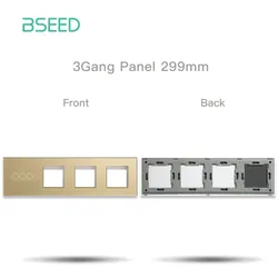 BSEED Glas-Vierfach für Schalter und Steckdosen Gold Dreipolig Öffnung Öffnung Öffnung