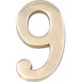 EDM Nummer 9 Messing poliert, 10cm unsichtbare Befestigung