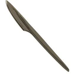 Inoverse Plastikmesser 100 Stück, Mehrweg Plastikbesteck, Schwarz Premium Geschirr Besteck