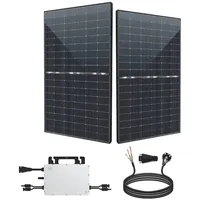 EPP.Solar Solaranlage 880W/800W Balkonkraftwerk inkl Sunpro 440W Bifazial Solarmodule, Monokristalline, (Plug & Play Komplettset mit Hoymiles HMS-800-2T Upgradefähiger von 600W auf 800W WLAN Mikrowechselrichter mit 10m Kabel) schwarz