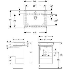 Geberit Renova Plan Handwaschbecken 50 x 69,7 cm (504.035.JK.1)
