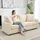 Homcom Couch Polyester 3-Sitzer Creme
