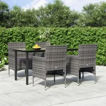 vidaXL Garten-Essgruppe 5-tlg. Grau/Schwarz