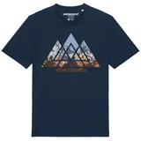 wat? APPAREL T-Shirt Geometric Landscape in Dunkelblau | Gr.: 50