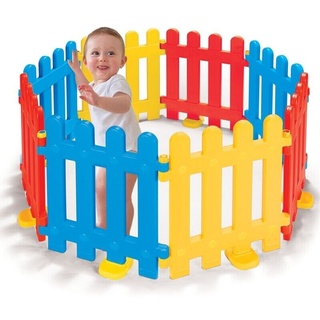 Kunststoff Spielzaun Kinderzaun 8 Elemente In- & Outdoor Laufstall Laufgitter