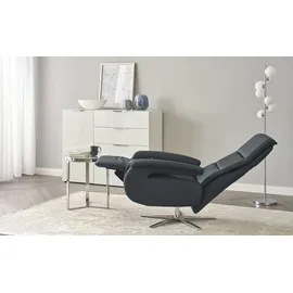 Wohnwert Relaxsessel Mira Leder 81 x 119 x 93 cm Blau mit Relax-Funktion