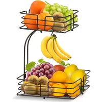 Bomclap 2 Etagen Obstkorb mit Bananenhalter - Küche Obstschale