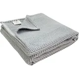framsohn frottier Bio Flanell Wohndecke Fischgrät 150 x 200 cm Grau