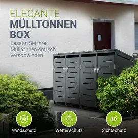 Juskys Mülltonnenbox Arel 4er 264 x 116 x 80 cm Anthrazit
