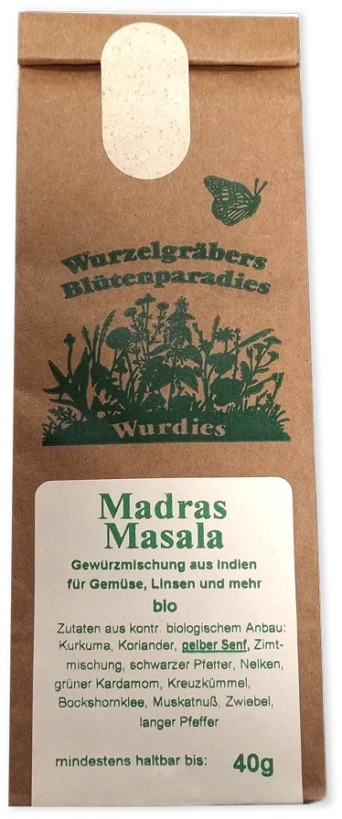 Madras Masala – kbA bio – gemahlen – mildes indisches Gemüsegewürz  (0.04kg)