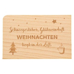 Holzpost Postkarte Schneegestöber