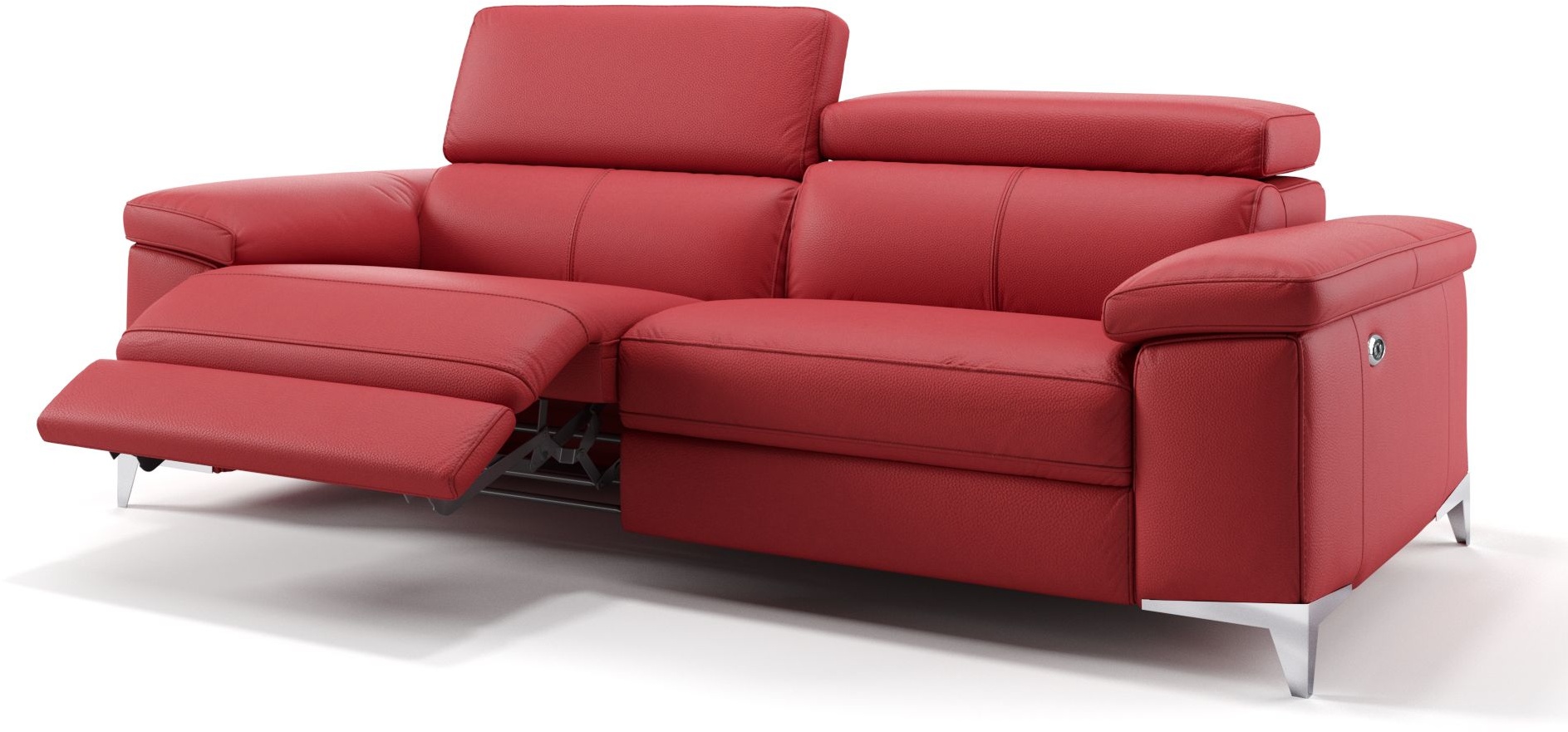 Dreisitzer Sofa VENOSA mit Motor Sofa Couch - rot