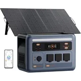 OSCAL PowerMax 1800SE Tragbare Powerstation, 1024 Wh LiFePO4-Akku, 1800W Solargenerator mit 1 * 200W Solarpanel, Zwei 100 W USB-C Schnellladung, Notstrom für Camping, Wohnmobil und Haus