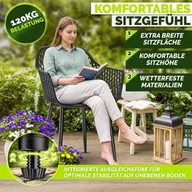 tillvex Gartenstuhl 55 x 60 x 90 cm schwarz 2 St.