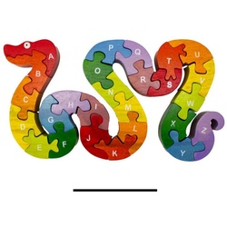 GICO Puzzle A-Z Puzzle Schlange, Alphabet 26 -tlg Holz lasiert - 2901, Puzzleteile
