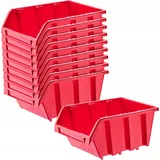 Kadax Werkstatt-stapelkiste, Aus Pp Kunststoff, Rot, 10 Stück, 155 X 100 Mm - Kadax