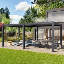 primeyard Pergola in Anthrazit; mit Lamellendach in Anthrazit - (400127)