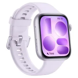 Huawei Watch Fit 5 BT 42 mm Aluminiumgehäuse Silber Weißes Fluorelastomer-Armband M/L