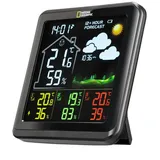 National Geographic 9070710 - Wetterstation VA Farb mit 3 Außensensoren, schwarz