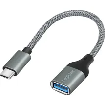 Logilink USB-C auf USB-A Adapter 0,15 m Grau/Silber