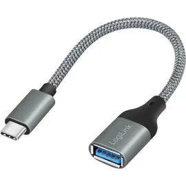 Logilink USB-C auf USB-A Adapter 0,15 m Grau/Silber