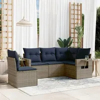 vidaXL Gartensofa-Set 5-tlg. grau