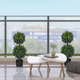 Homcom Künstliche Pflanzen 2er-Set UV-Beständig mit Lavendel