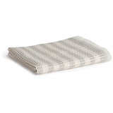 Möve Timeless Waffelpiquée mit Querstreifen und Fransen Handtuch 50 x 100 cm aus 100% Baumwolle, Nature/Cashmere