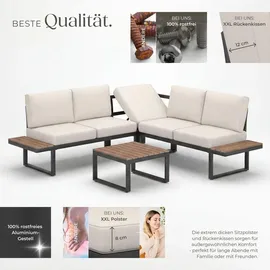 Tectake Eliar Loungeset schwarz