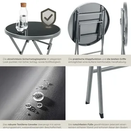 Tectake Bistro-Set, klappbar, für 2 Personen, - Grau