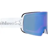 Red Bull Spect Eyewear Herren REIGN-03 Ski Goggle, White/Light Blue Snow, Purple with Light Blue Mirror, L