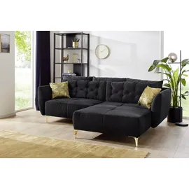 JOB Ecksofa SALOME, 251 x 186 cm - Samt mit Kissen