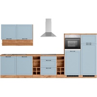 Kochstation Küche »KS-Lana«, 360 cm breit, wahlweise mit oder ohne E-Geräte, blau