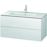 Duravit L-Cube Waschtischunterbau wandhängend Breite Tiefe 481, 2 Schubkästen, passend für "P3 Comfort" Artikel Becken links, Farbe: Hochglanz Lack