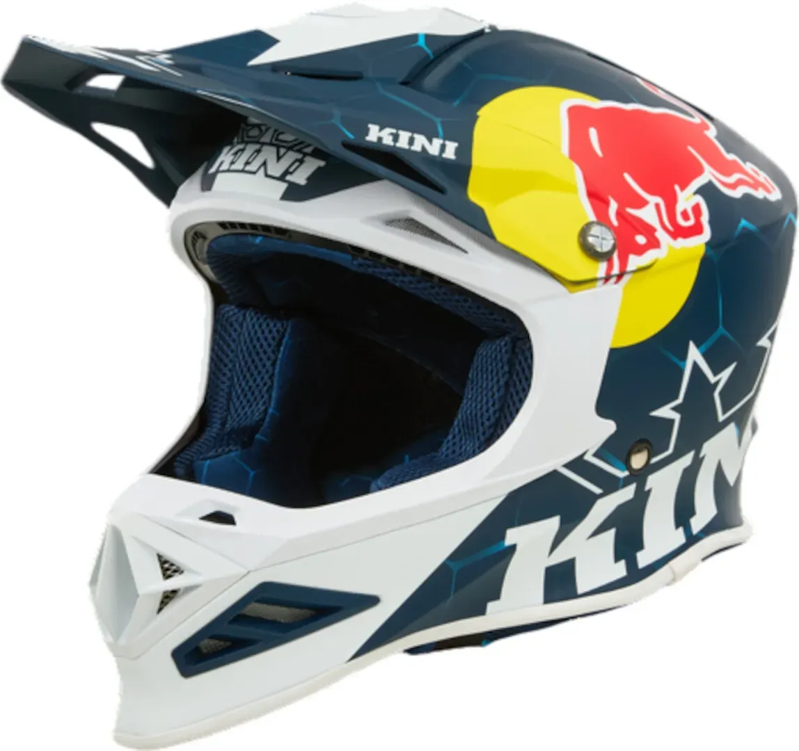 Kini Red Bull MXC1 1.0 Motocross Helm, weiss-türkis-blau, Größe XS für Männer