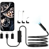 Vevor Endoskopkamera mit Licht, 1920P HD-Endoskop für Android & iOS, Inspektionskamera mit 8 LED-Leuchten & 3 m langem Kabel, 2-facher Zoom, wasserdichte IP67-Kanalkamera für Auto & Sanitär