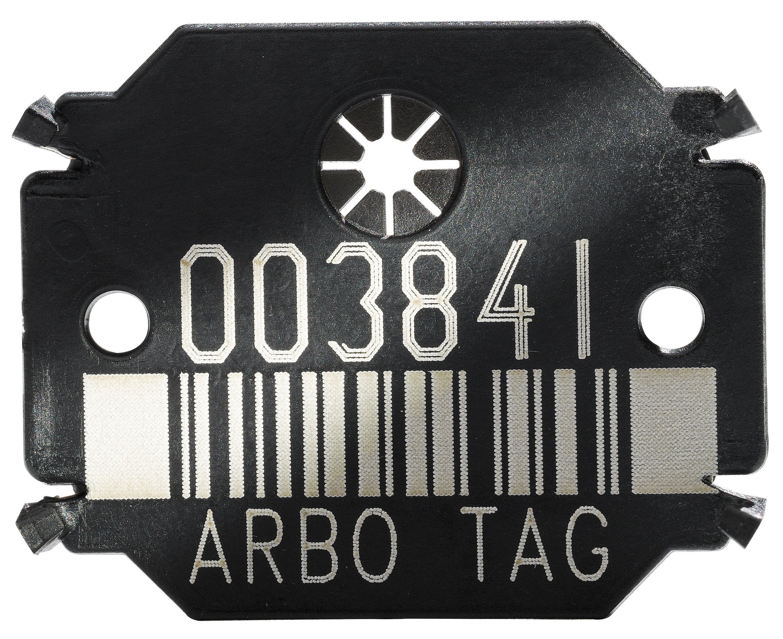 Arbo-Tag-Plättchen Barcode Black