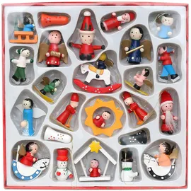 Dekohelden24 ***Wunderschöner Holz Baumbehang als 24er Set, ca. 3-6 cm