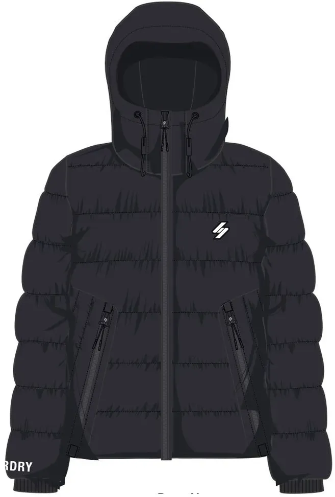 Superdry Damen Hooded Spirit Sports Puffer Jacke, Gr. XL