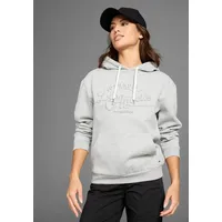 KangaROOS Kapuzensweatshirt mit gestanztem Druck Hell Grau Melange 36/38