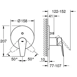 Grohe BauEdge UP-Wannen-Einhebelmischer, chrom