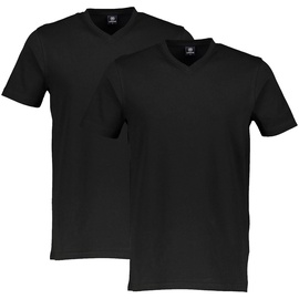 LERROS Doppelpack V-Ausschnitt T-Shirt, Schwarz, L