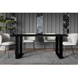 ALTDECOR Esstisch KLYN (Esstisch, Küchentisch, Esszimmertisch - Wohnzimmertisch 160x90x75) schwarz U-Gestell | 160 cm x 75 cm x 90 cm