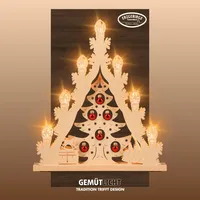 Weigla LED Lichterspitze/Schwibbogen"Weihnachtsbaum mit roten Kugeln" 7 flammig Erzgebirge garantiert